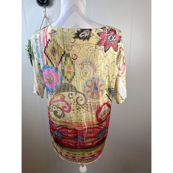 Simply Irresistible Womens Colorful Bohemian Print Top XL  Polyester/Spandex - Picture 4 of 6
